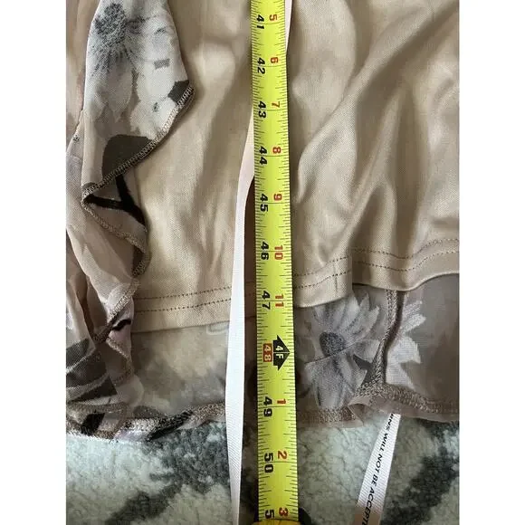 LULUS Chelisa Beige Velvet Floral Ruffled Bustier Strapless Maxi Dress Sz S NWT - Picture 14 of 14